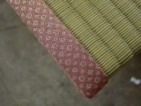 極太い草びーぐ畳表（無染土・無着色・無添加・無垢の畳表）にかわいいピンクの畳縁�