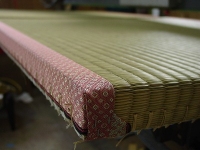極太い草びーぐ畳表（無染土・無着色・無添加・無垢の畳表）にかわいいピンクの畳縁�