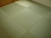 ちょい薄！りゅうきゅう畳目積織り畳表４帖j半間半畳市松敷きの施工例�