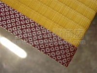 “東レ敷楽”暖色系カラー畳表に赤系畳縁の表替え。①