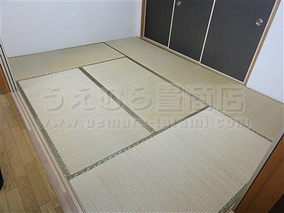 洋？和？モダン乱敷き畳　セキスイ美草3色使用琉球畳6畳間施工例?