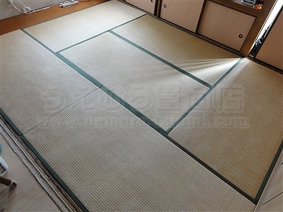 カラー市松柄縁無し琉球畳が６帖間のお部屋をステキに模様替え（大阪大東市）3