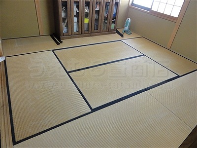 純白色縁無し琉球畳に模様替えでウキウキ暮らし・・・。大阪家庭用国産畳専門店うえむら畳2