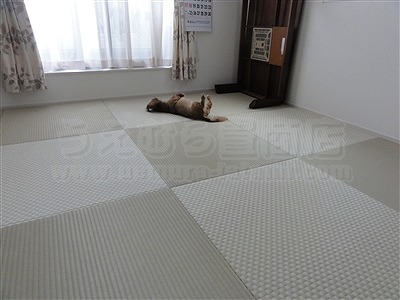 【フローリング（洋間）から琉球畳】やわらかい床で暮らしたい。（大阪寝屋川市）家庭用国産畳専門店うえむら畳9