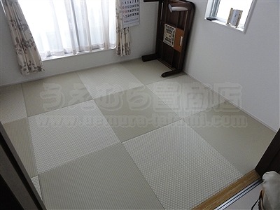【フローリング（洋間）から琉球畳】やわらかい床で暮らしたい。（大阪寝屋川市）家庭用国産畳専門店うえむら畳10
