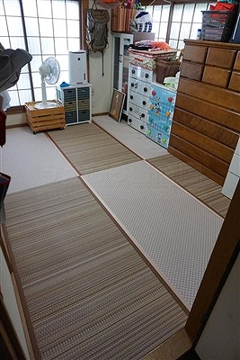 畳デザイン敷き（門真市）ハイハイできる畳へ模様替え：大阪大東市のイマドキの畳屋さんうえむら畳5