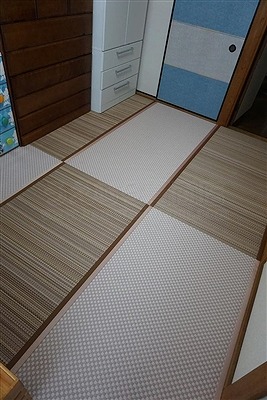 畳デザイン敷き（門真市）ハイハイできる畳へ模様替え：大阪大東市のイマドキの畳屋さんうえむら畳6